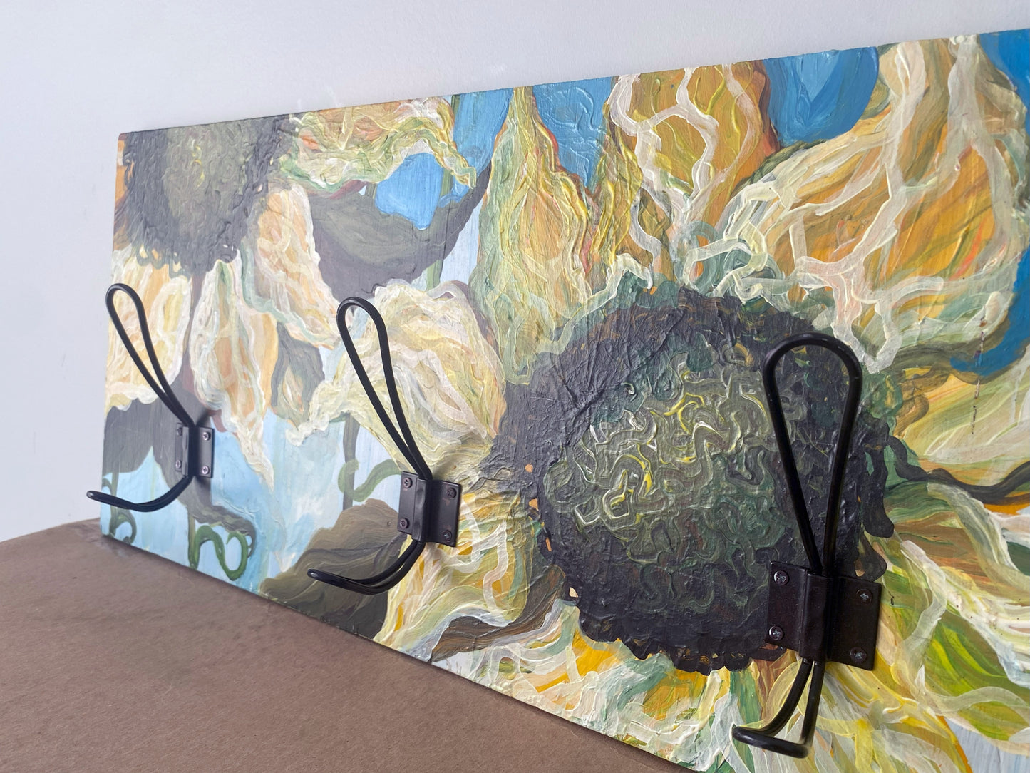 Sunflowers and Blue Skies Hat Rack