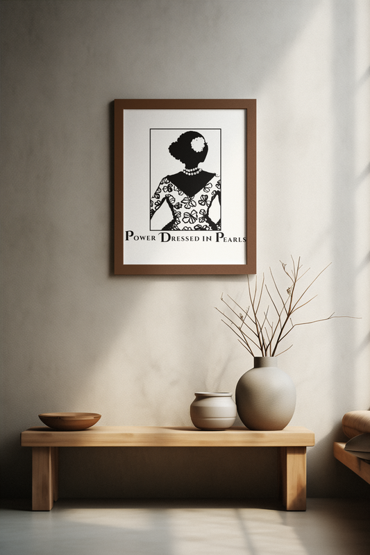 Power dressed in Pearls art print