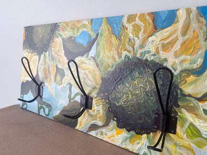 Sunflowers and Blue Skies Hat Rack