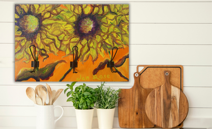 Flowers at Sunset Hat Rack